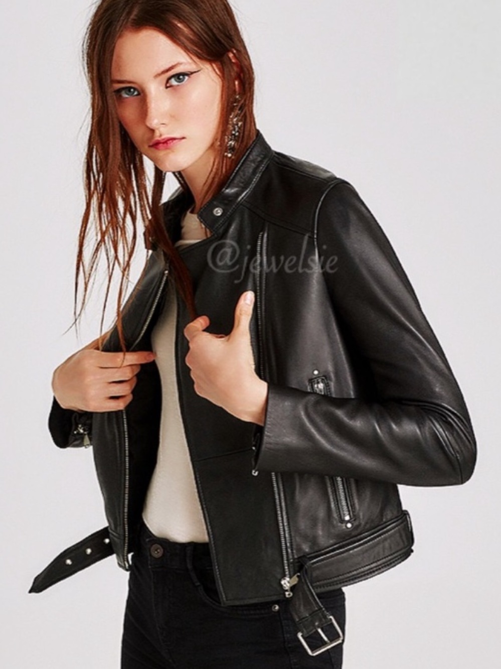 ZARA LEATHER MOTORCYCLE JACKET